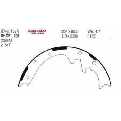 EUROROTOR - 705 - Rear New Brake Shoes by EUROROTOR - 705