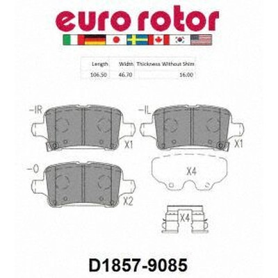 EUROROTOR - ID1857H - Rear Ceramic Pads