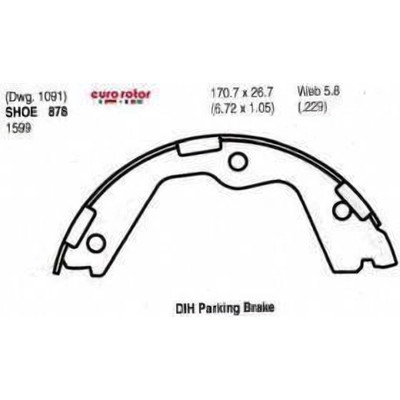 Rear Parking Brake Shoes by EUROROTOR - 878