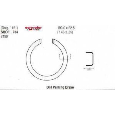Rear Parking Brake Shoes by EUROROTOR - 784