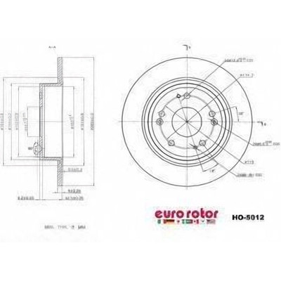 EUROROTOR - HO5012 - EUROROTOR - HO5012 - Rear Premium Rotor