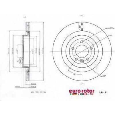 Rear Premium Rotor by EUROROTOR - LR171