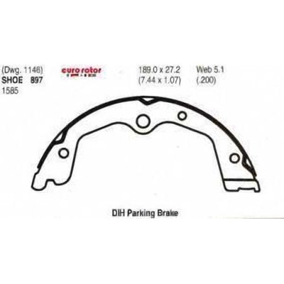 Rear Parking Brake Shoes by EUROROTOR - 897