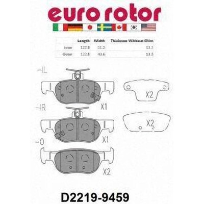EUROROTOR - ID2219 - Rear Ceramic Pads