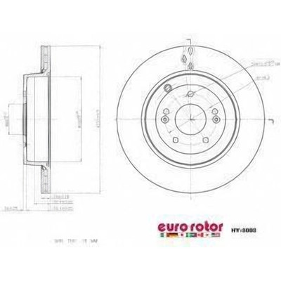 Rear Premium Rotor by EUROROTOR - HY3003