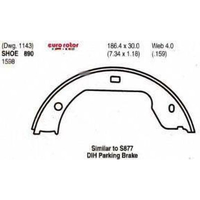 Rear Parking Brake Shoes by EUROROTOR - 890