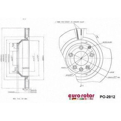 Rear Premium Rotor by EUROROTOR - PO2012