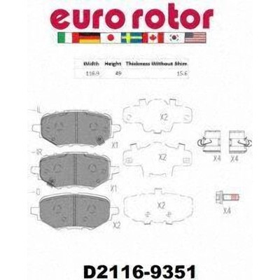 Rear Ceramic Pads by EUROROTOR - ID2116H