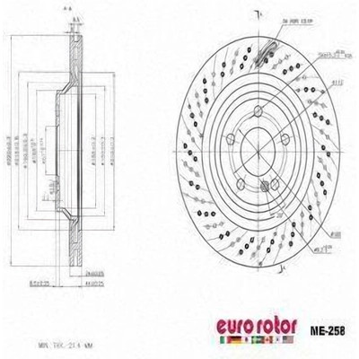 Rear Premium Rotor by EUROROTOR - ME258