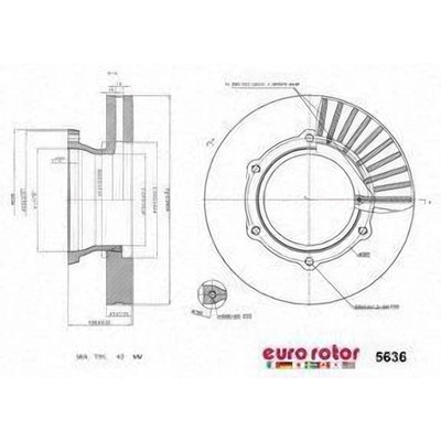 EUROROTOR - 5636 - Rear Premium Rotor by EUROROTOR - 5636