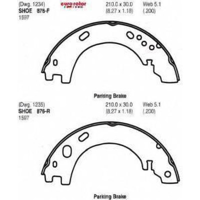 EUROROTOR - 876 - Rear Parking Brake Shoes by EUROROTOR - 876