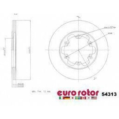 Rear Premium Rotor by EUROROTOR - 54313