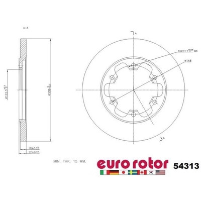 EUROROTOR - 54313 - Rear Premium Rotor by EUROROTOR - 54313