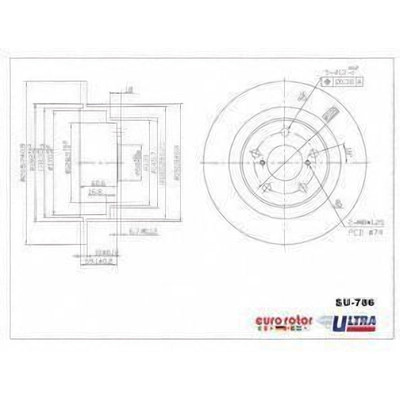 Rear Premium Rotor by EUROROTOR - SU786