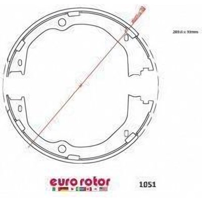 Rear Parking Brake Shoes by EUROROTOR - 1051
