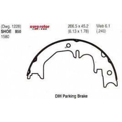 EUROROTOR - 850 - Rear Parking Brake Shoes by EUROROTOR - 850