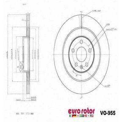 Rear Premium Rotor by EUROROTOR - VO955