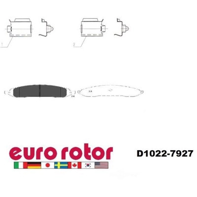 EUROROTOR - F1D1022H - Front Semi Metallic Pads by EUROROTOR - F1D1022H