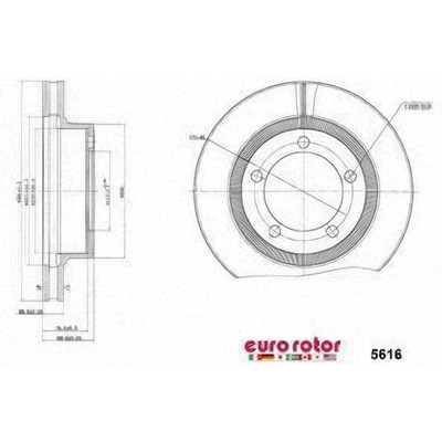 Front Premium Rotor by EUROROTOR - 5616