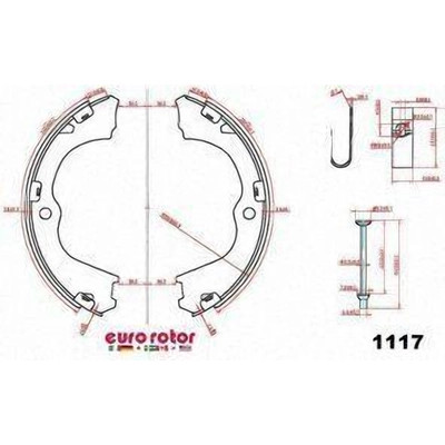 Rear Parking Brake Shoes by EUROROTOR - 1117