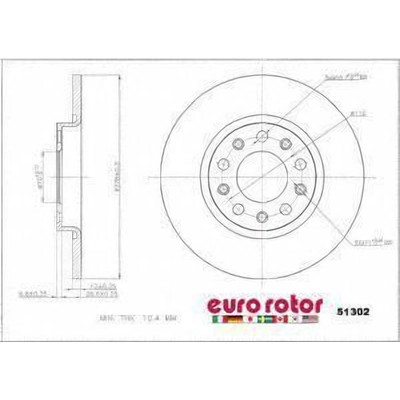 EUROROTOR - 51302 - EUROROTOR - 51302 - Rear Premium Rotor