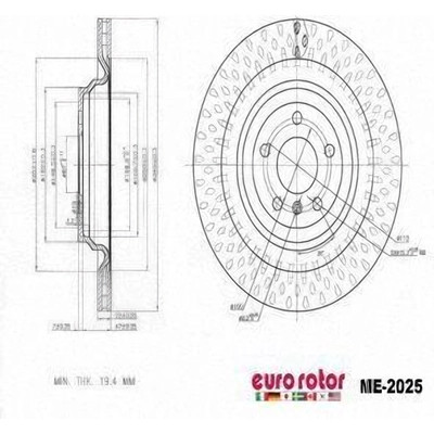 Rear Premium Rotor by EUROROTOR - ME2025