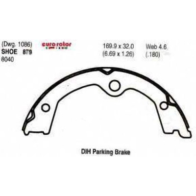 Rear Parking Brake Shoes by EUROROTOR - 879