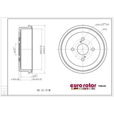 EUROROTOR - TOD55 - EUROROTOR - TOD55 - Rear Brake Drum