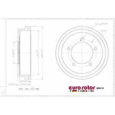 Rear Brake Drum by EUROROTOR - SZD19