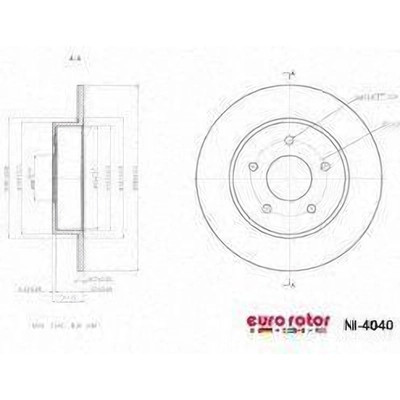 Rear Premium Rotor by EUROROTOR - NI4040