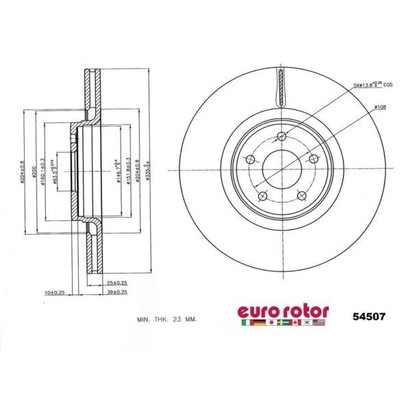EUROROTOR - 54507 - Front Premium Rotor by EUROROTOR - 54507