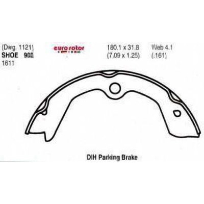 Rear Parking Brake Shoes by EUROROTOR - 902