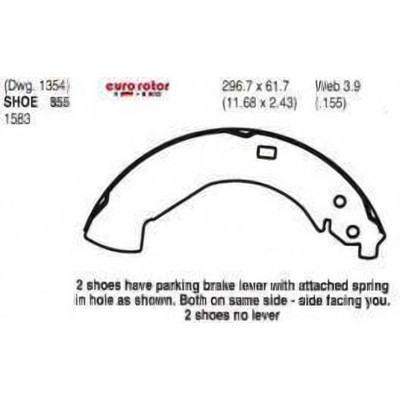 EUROROTOR - 855 - Rear New Brake Shoes