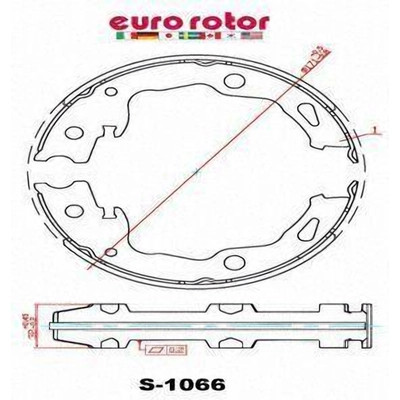 Rear Parking Brake Shoes by EUROROTOR - 1066