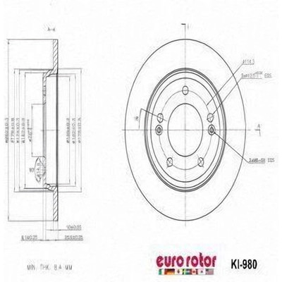 EUROROTOR - KI980 - Rear Premium Rotor by EUROROTOR - KI980