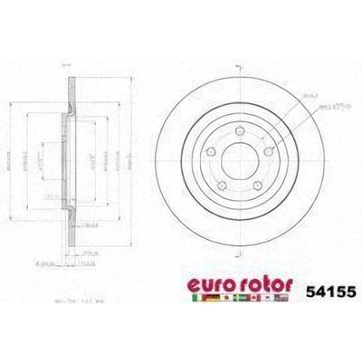 Rear Premium Rotor by EUROROTOR - 54155