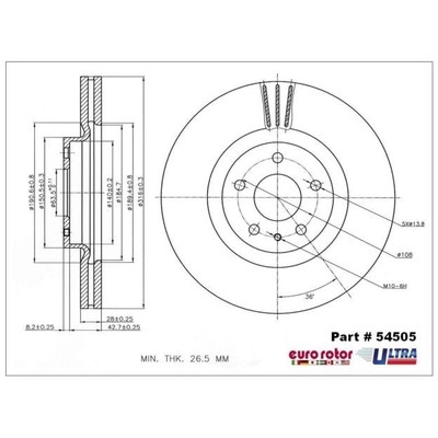 EUROROTOR - 54505 - Front Premium Rotor by EUROROTOR - 54505
