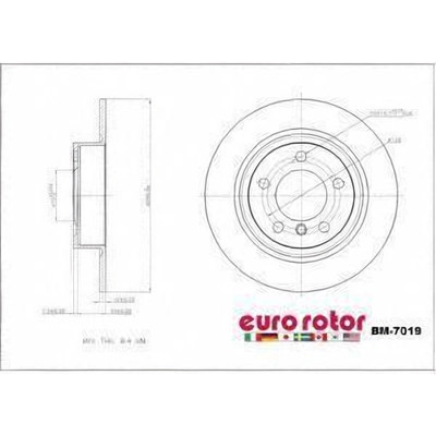 EUROROTOR - BM7019 - Rear Premium Rotor by EUROROTOR - BM7019