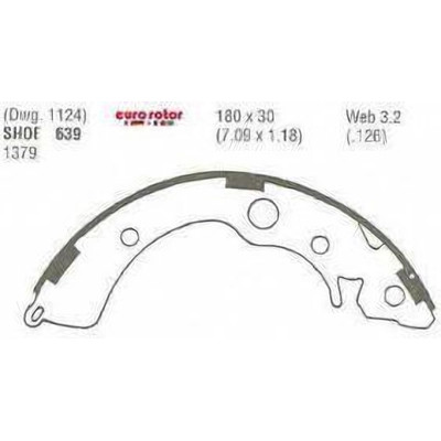 EUROROTOR - 639 - Rear New Brake Shoes by EUROROTOR - 639