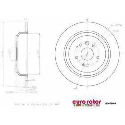 EUROROTOR - HO5044 - Rear Premium Rotor by EUROROTOR - HO5044