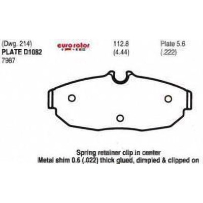 Rear Ceramic Pads by EUROROTOR - ID1082H