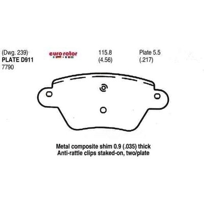 EUROROTOR - F1D911 - Rear Semi Metallic Pads by EUROROTOR - F1D911