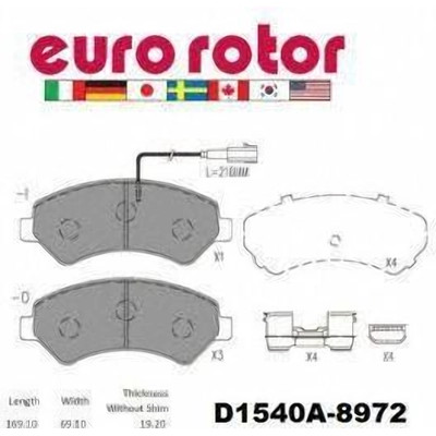 EUROROTOR - XD1540A-H - Front Disc Pads by EUROROTOR - XD1540A-H
