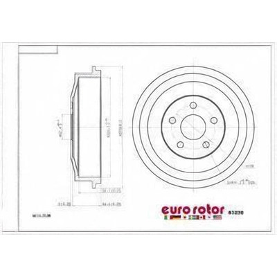 EUROROTOR - 83230 - Rear Brake Drum by EUROROTOR - 83230