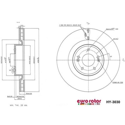 EUROROTOR - HY3030 - EUROROTOR - HY3030 - Front Premium Rotor