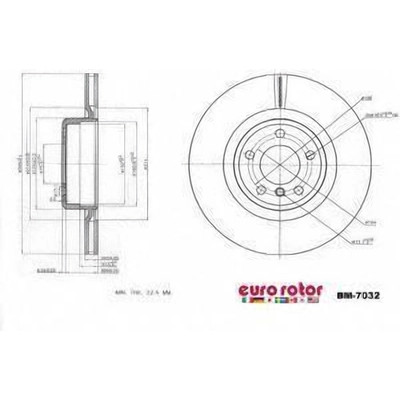 Rear Premium Rotor by EUROROTOR - BM7032