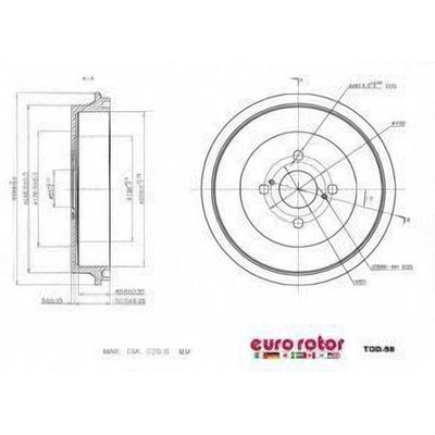 EUROROTOR - TOD58 - Rear Brake Drum by EUROROTOR - TOD58