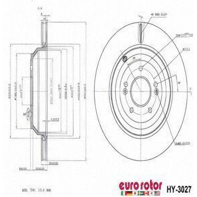 EUROROTOR - HY3027 - Rear Premium Rotor by EUROROTOR - HY3027