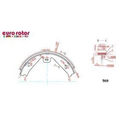 EUROROTOR - 969 - Rear Parking Brake Shoes by EUROROTOR - 969