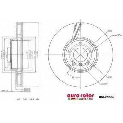 EUROROTOR - BM7055L - Front Premium Rotor by EUROROTOR - BM7055L